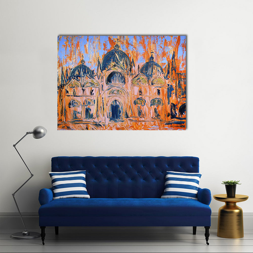 San Marco Square Church, Venice Painterly Study Canvas Wall Art