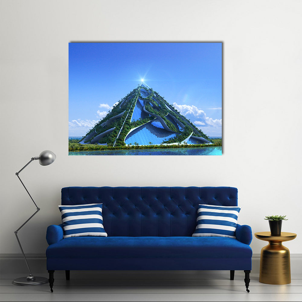3D  Glass Pyramid Canvas Wall Art