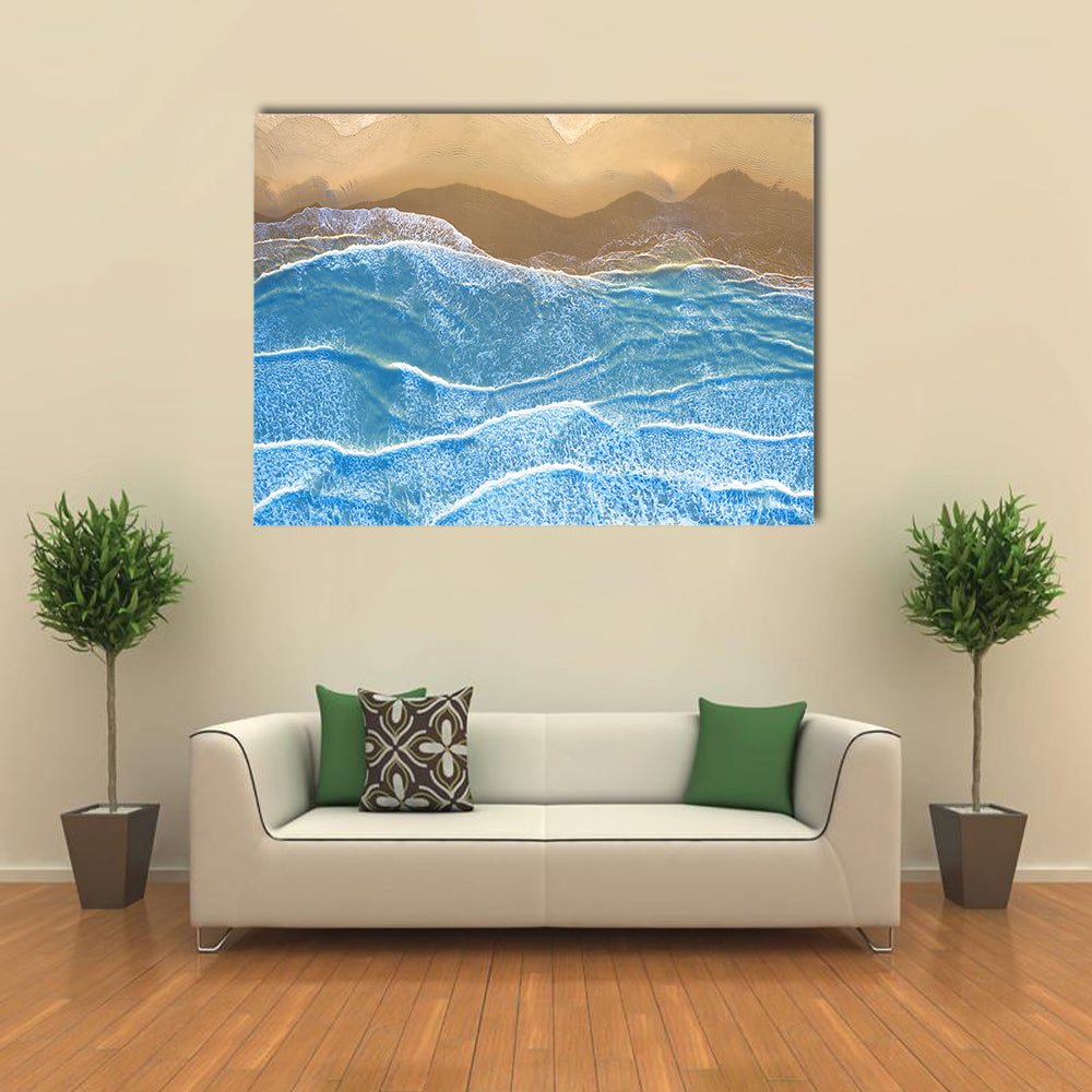 Blue Sea At The Beach Artwork Canvas Wall Art