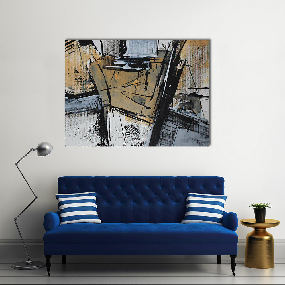 Acrylic Brushstrokes Fragment Canvas Wall Art