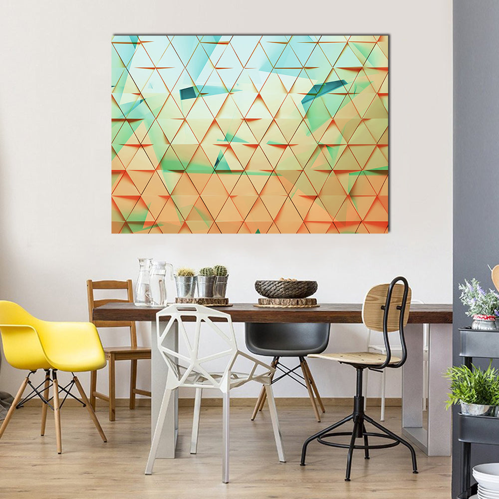 Polygonal Triangle Tessellation Canvas Wall Art