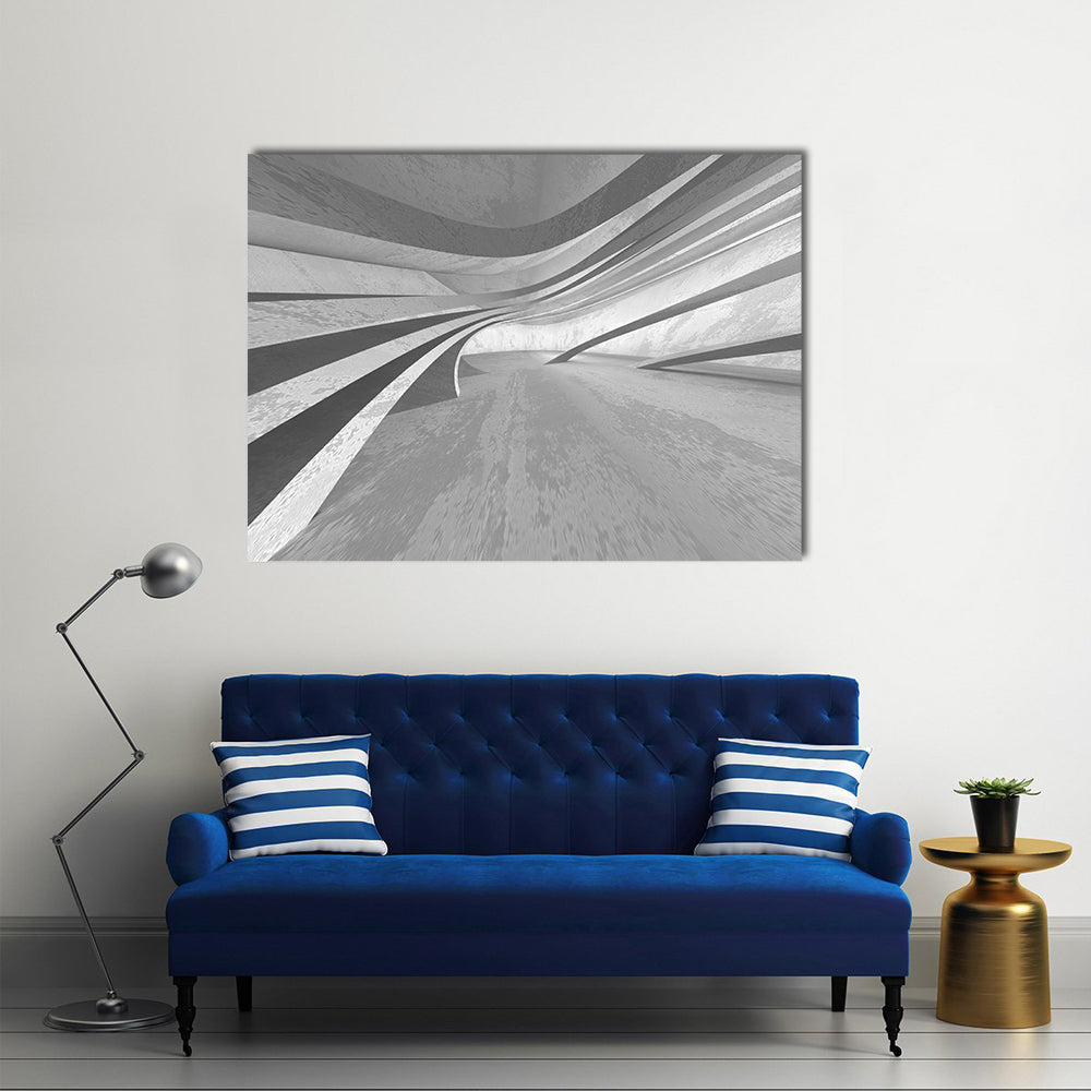 3D Empty Dark Room Canvas Wall Art