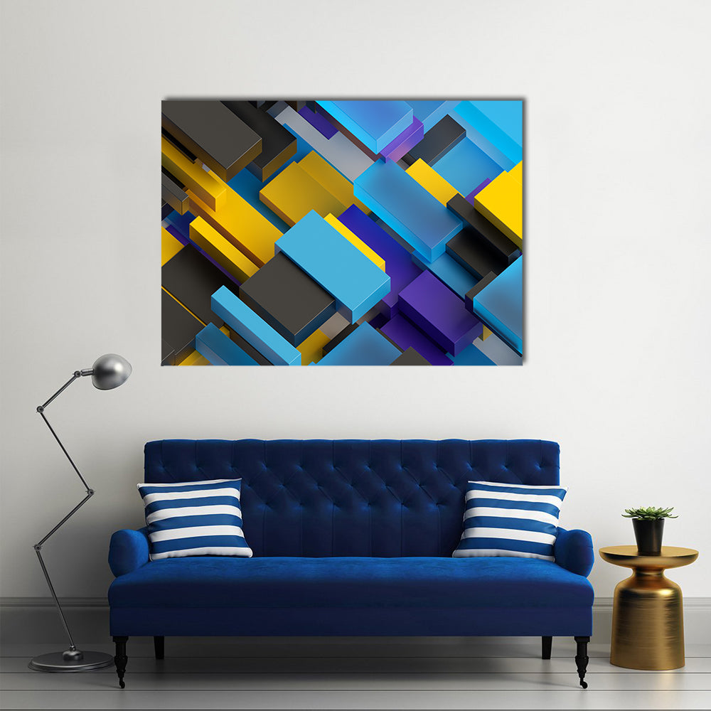 Layered Brick Pattern Canvas Wall Art