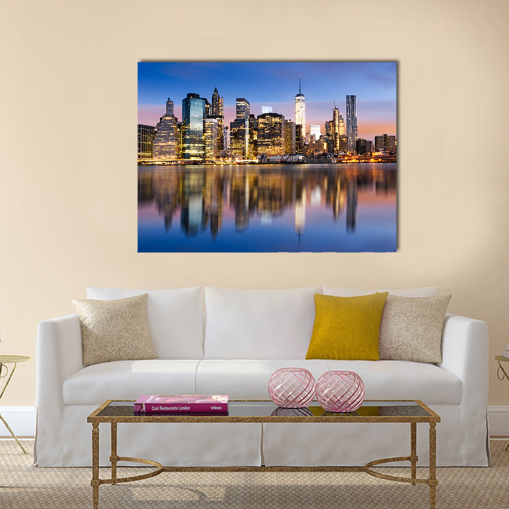 Sunrise Over Manhattan Canvas Wall Art