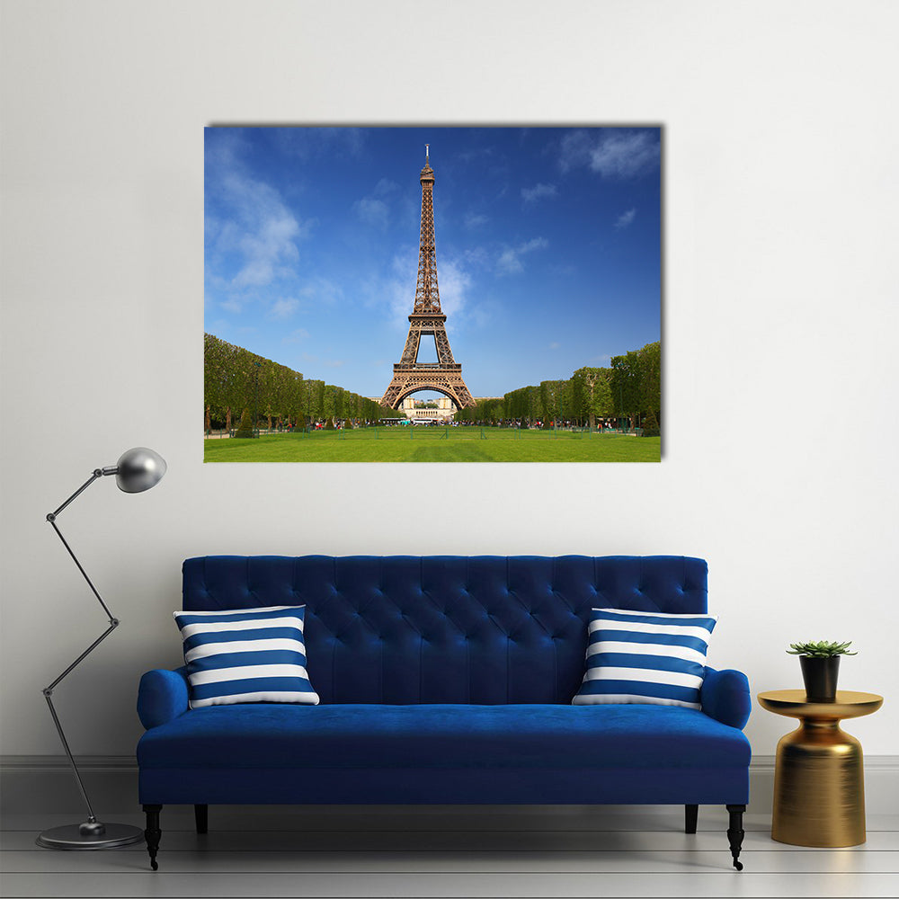 Eiffel Tower in Paris on a Sunny Spring Day Canvas Wall Art