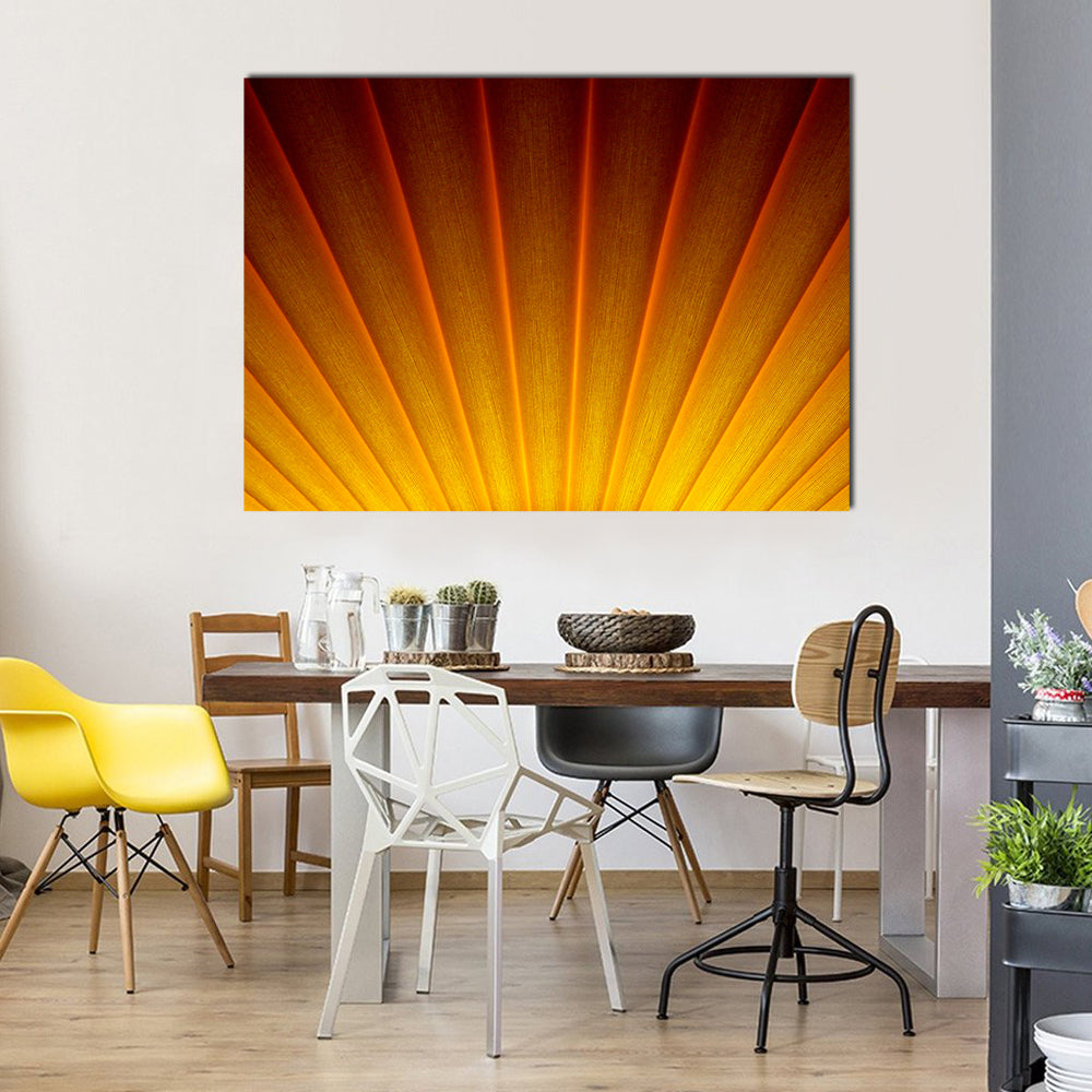 Golden Sunburst Abstract Canvas Wall Art