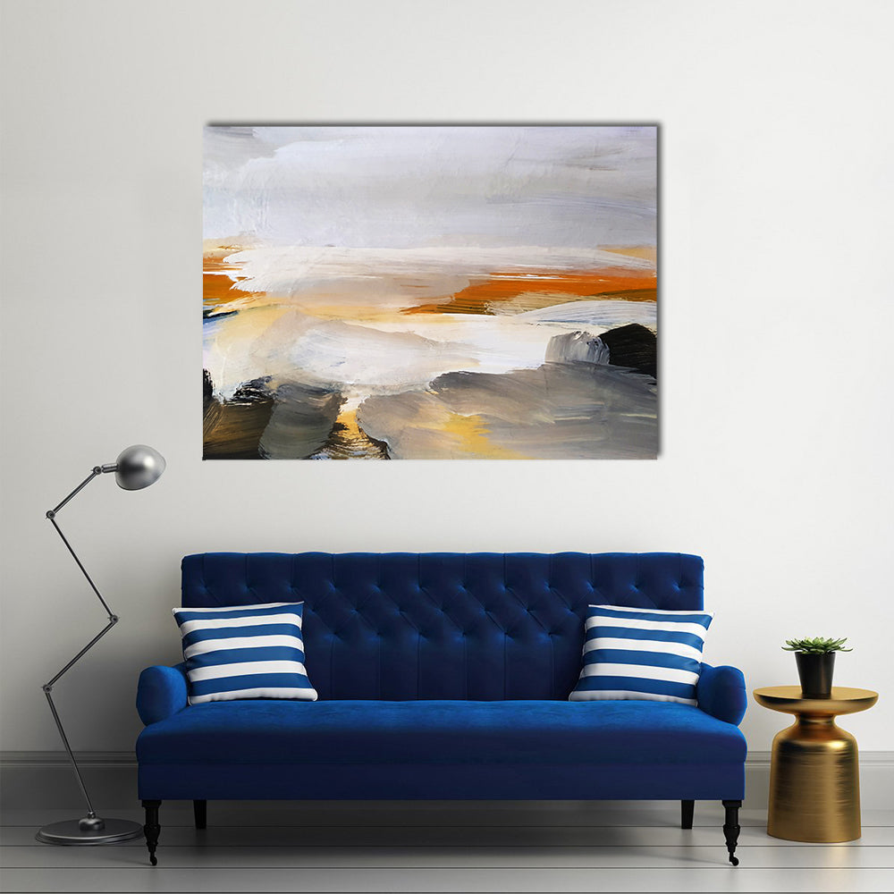 Hand Drawn Lake Canvas Wall Art