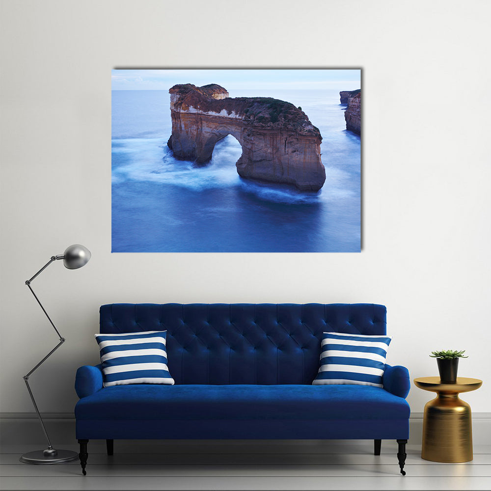 Misty Sea Arch and Limestone Cliffs Canvas Wall Art