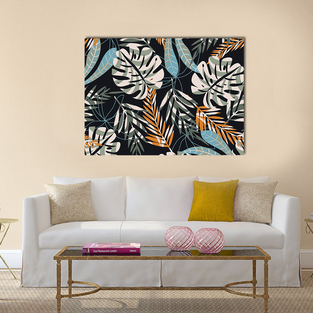 Tropical Jungle Pattern Canvas Wall Art