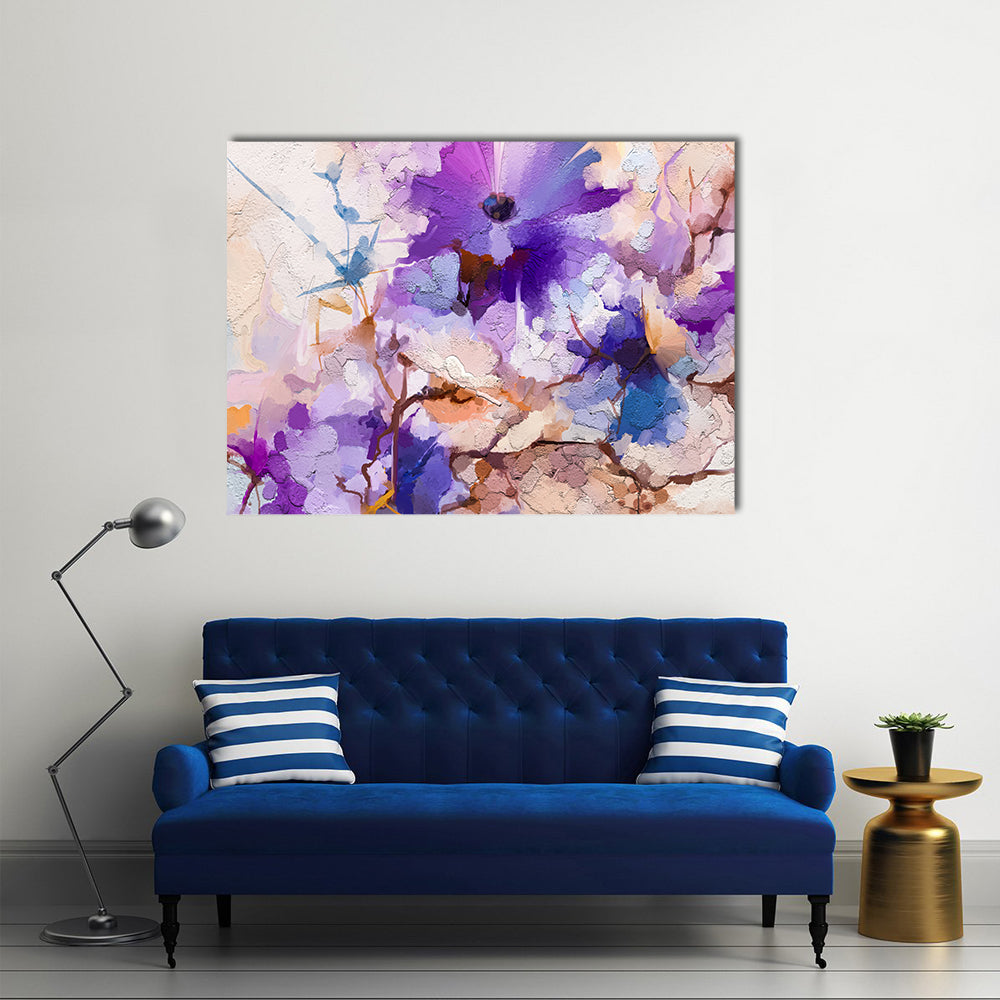 Oil Painted Spring Flowers Canvas Wall Art