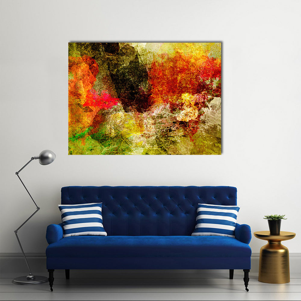 Acrylic Abstract with Central Dark Mass Canvas Wall Art