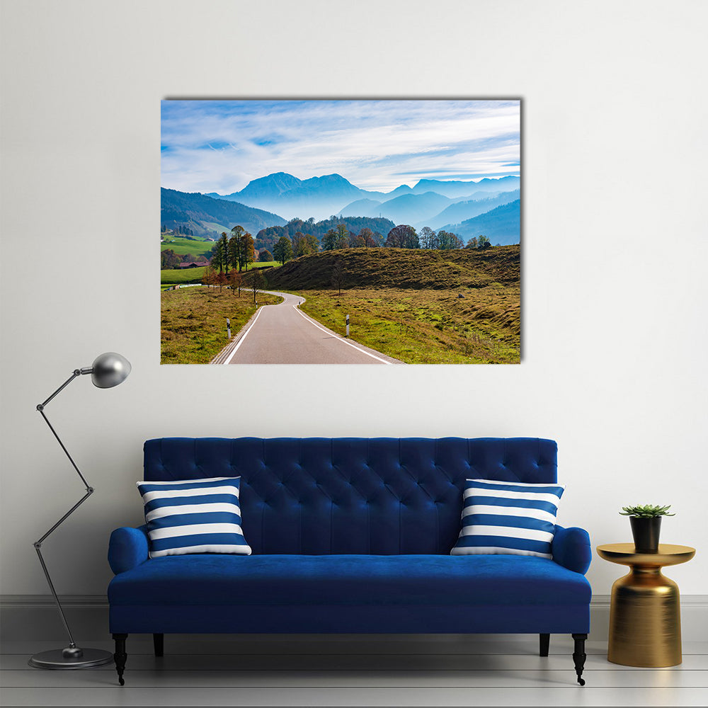 Winding Road in the Bavarian Alps Canvas Wall Art