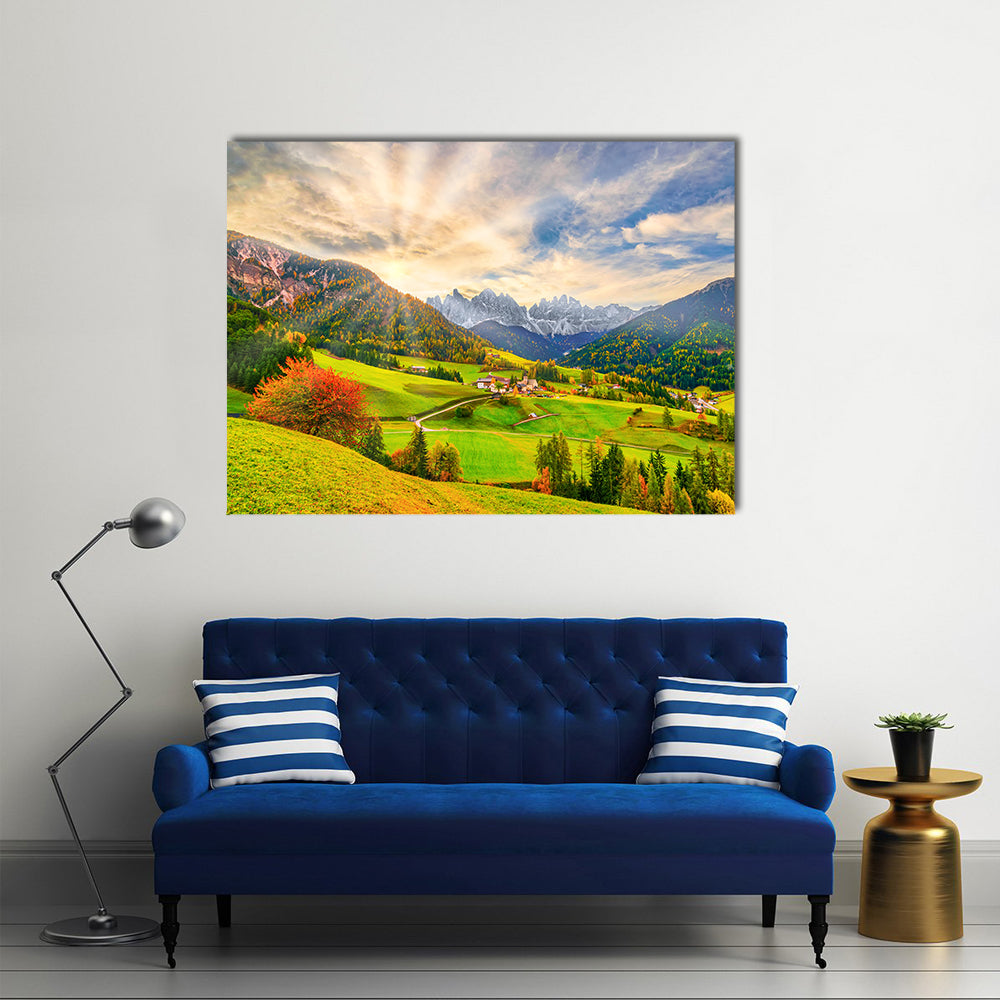 Santa Maddalena at Sunrise Canvas Wall Art