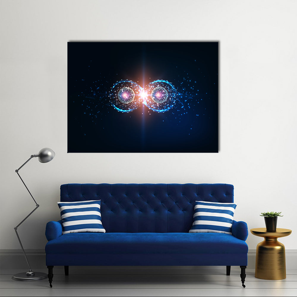 Futuristic Blue Infinity Symbol Canvas Wall Art