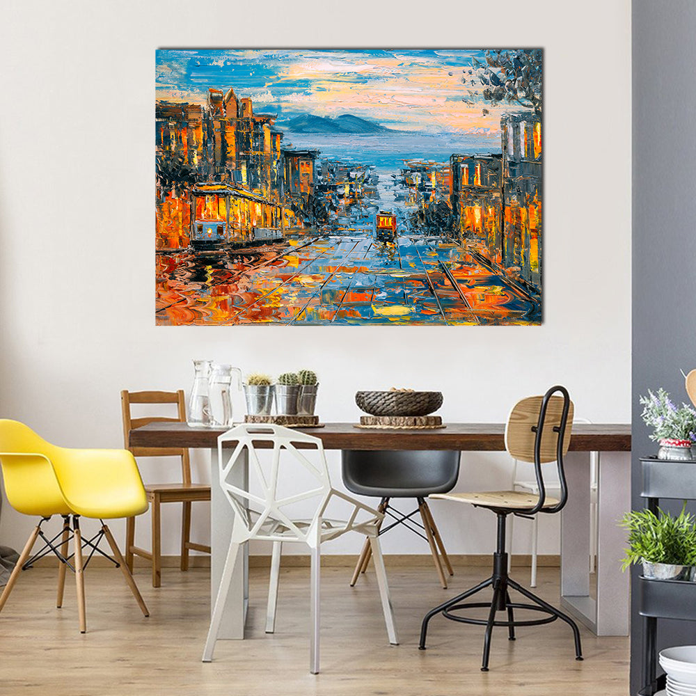 Cable Car In San Francisco Canvas Wall Art