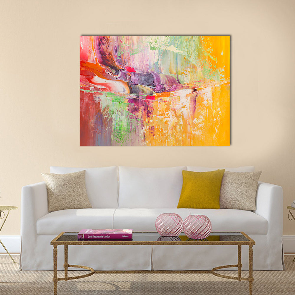 Colorful Abstract Strokes Canvas Wall Art