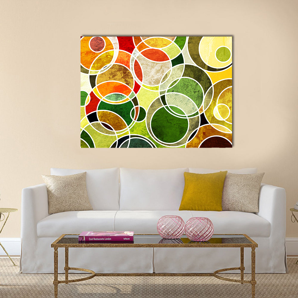 Abstract Overlapping Geometric Circles Canvas Wall Art