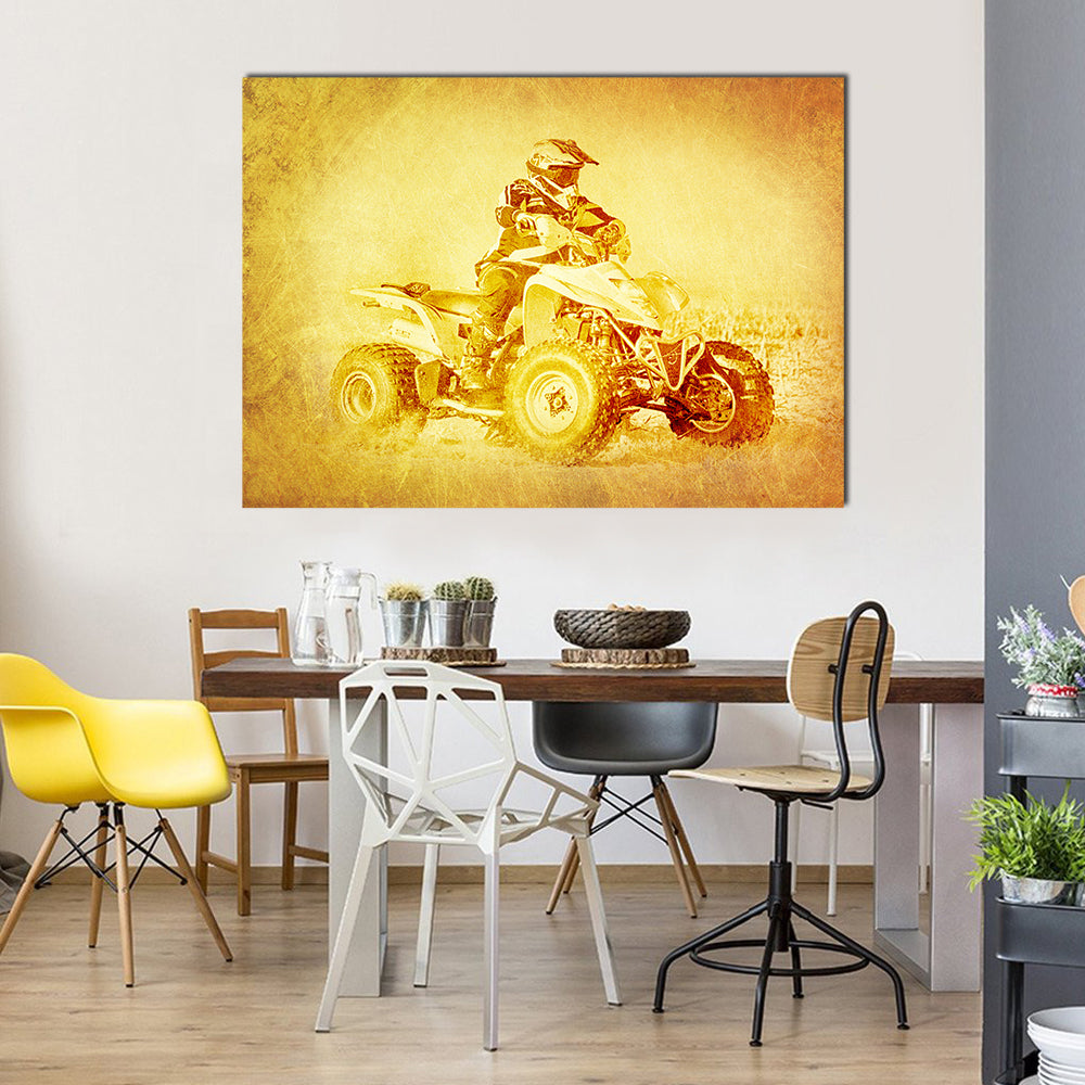 Off-road Atv Quad Bike Canvas Wall Art