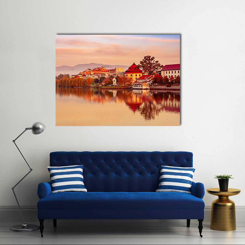 Sunrise at Maribor City Slovenia Canvas Wall Art