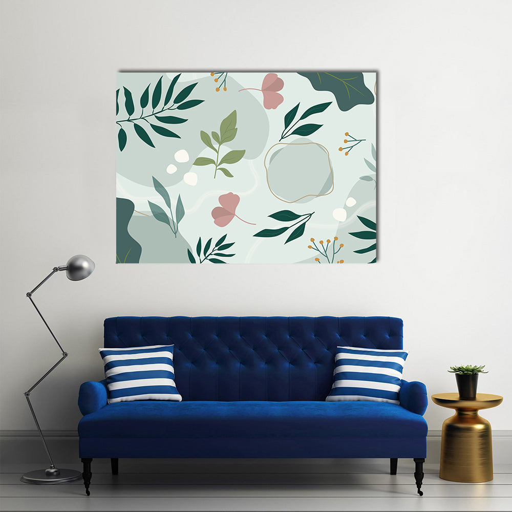 Hand-drawn Botanical Shapes and Doodles Canvas Wall Art