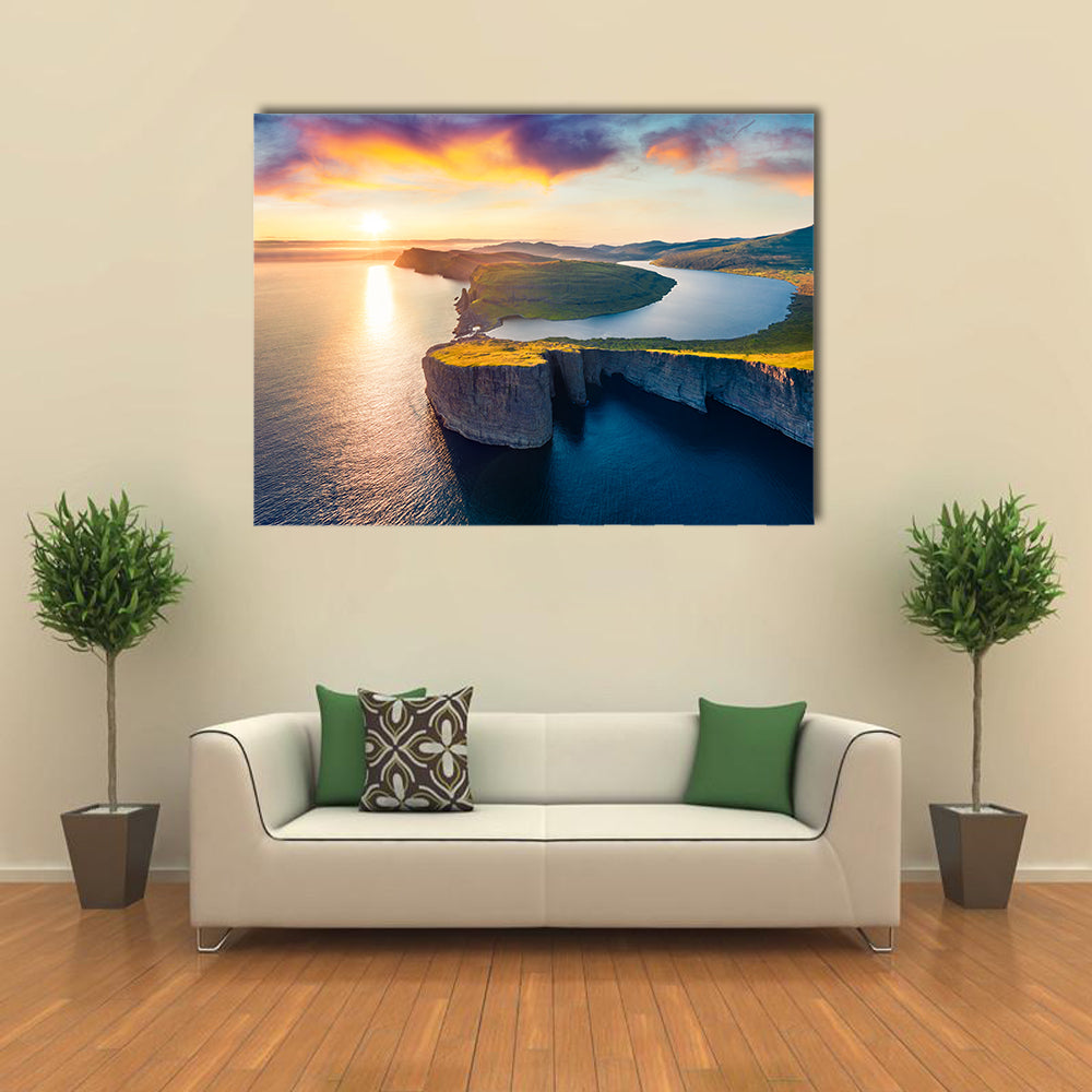 Sorvagsvatn Lake In Vagar Faroe Islands Canvas Wall Art