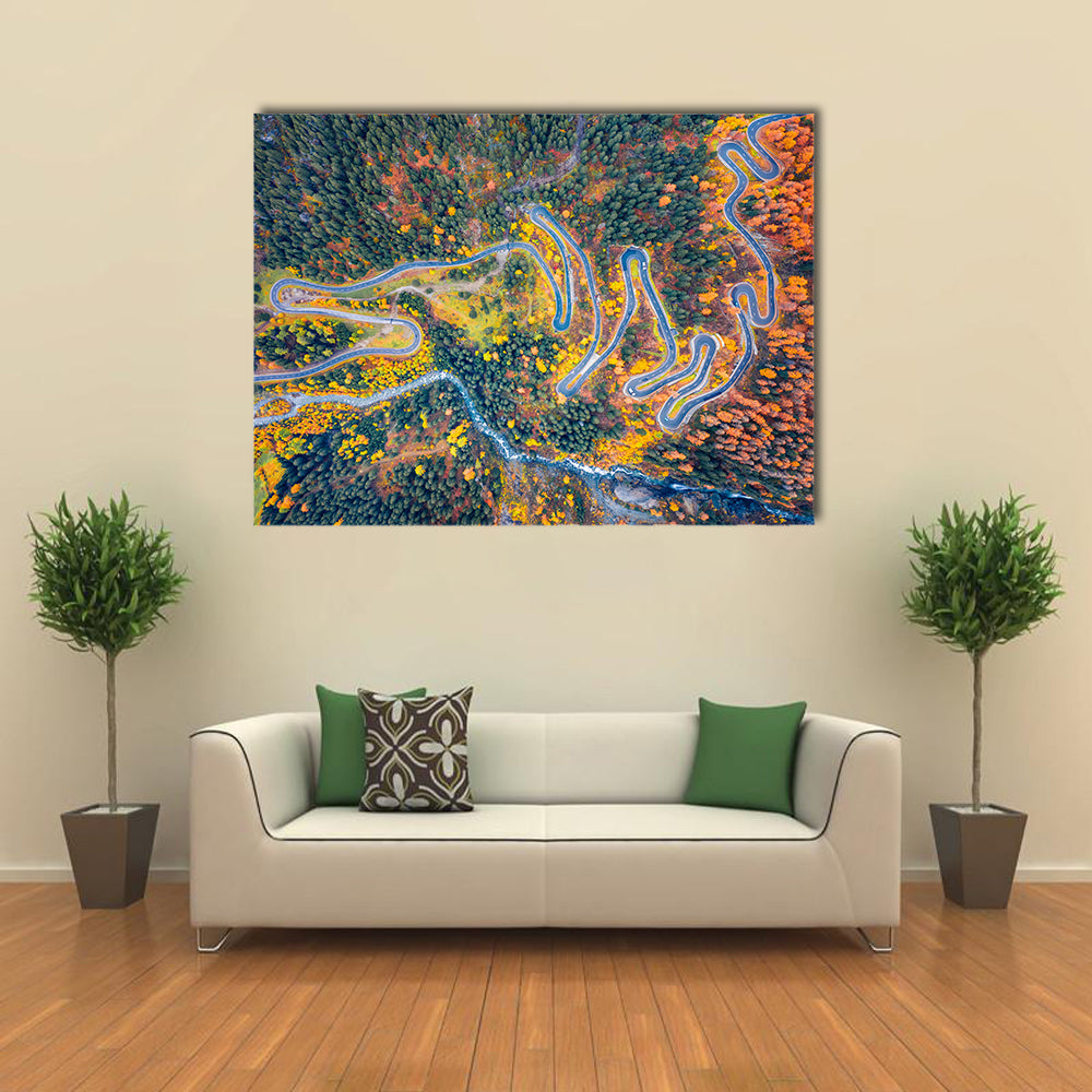 Aerial View Of Maloya Pass In Switzerland Canvas Wall Art