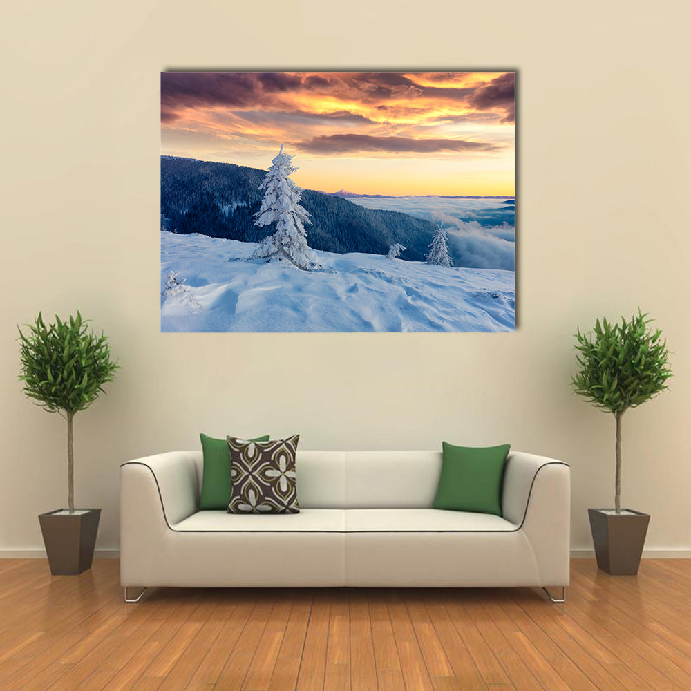 Majestic Snowy Carpathians In Ukraine Canvas Wall Art