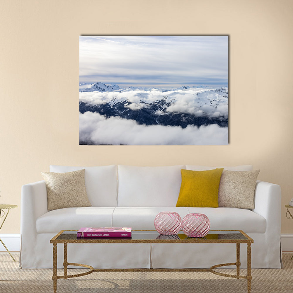 Canadian Mountains In Winter Canvas Wall Art
