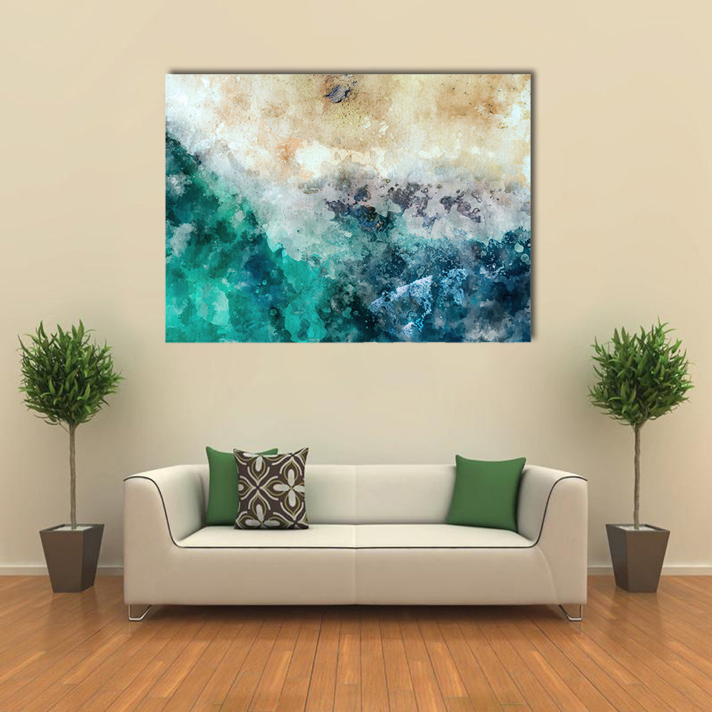 Ocean And Beach Abstract Canvas Wall Art