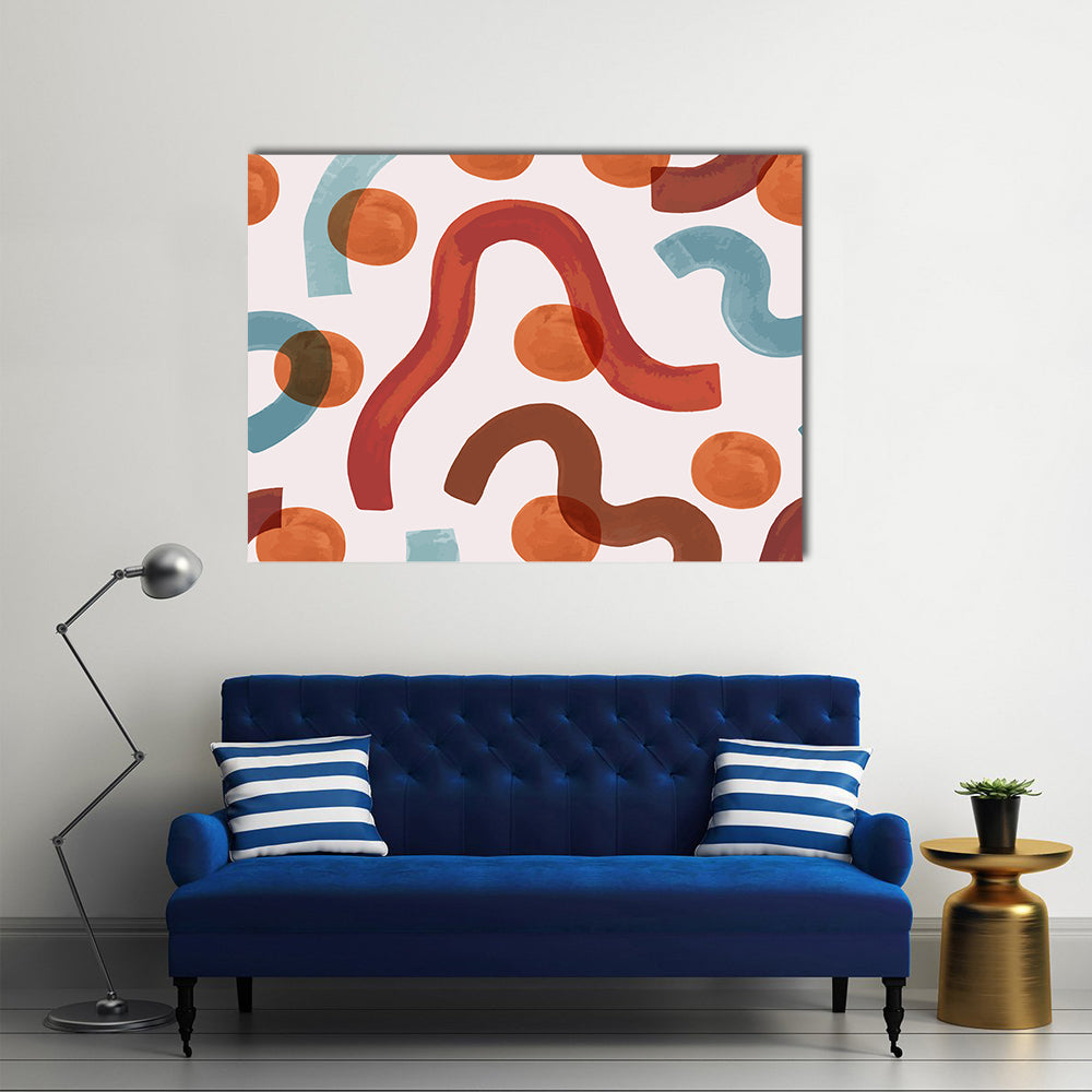 Watercolor Minimal Waves Canvas Wall Art