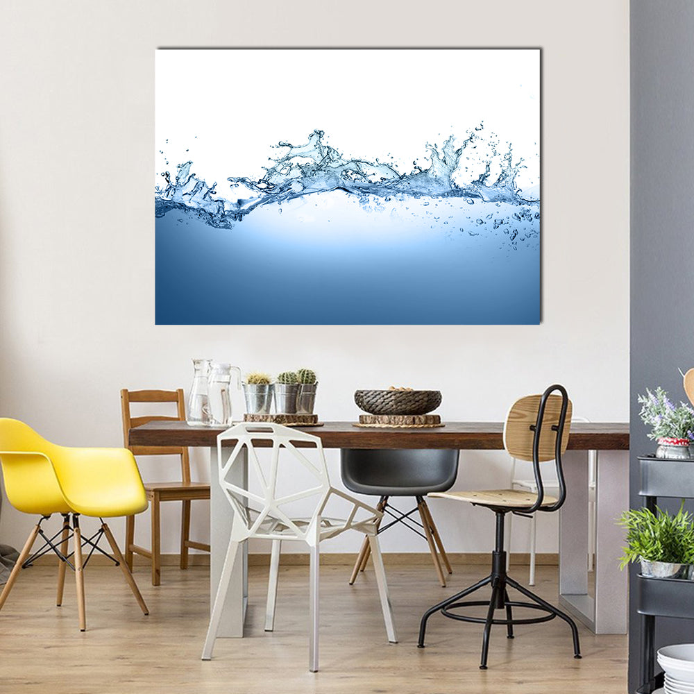 Strong Water Splashing With Bubble Canvas Wall Art