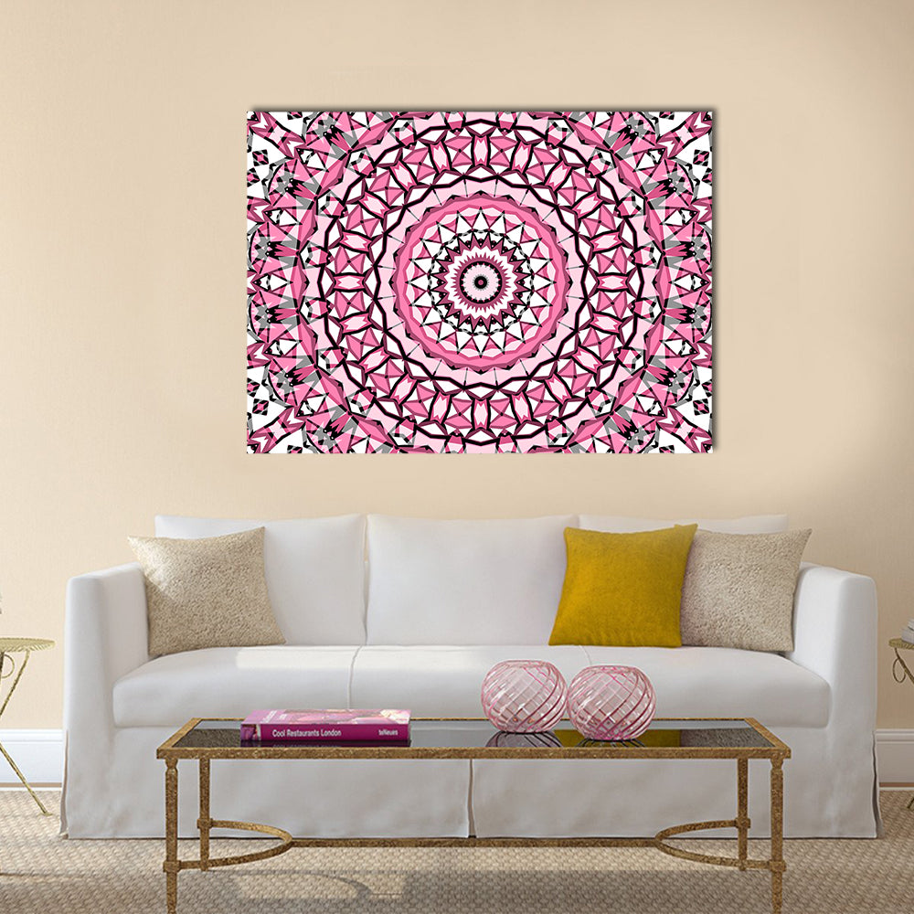 Round Mandala Pattern Canvas Wall Art