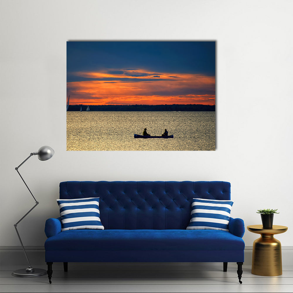Sunset Over Ottawa River Canvas Wall Art