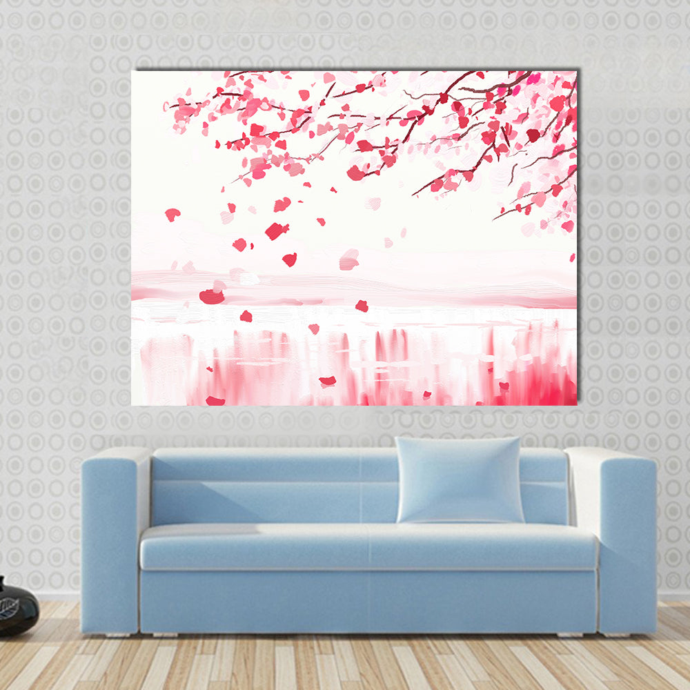 Japanese Cherry Blossoms in Bloom Canvas Wall Art