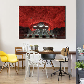 Stockholm Metro Station Canvas Wall Art - 1 Piece / Canvas Print / 24" x 16"