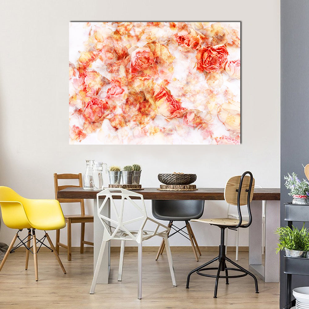 Dry Roses Watercolor Floral Canvas Wall Art