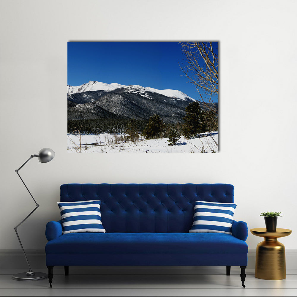 Pikes Peak Winter Landscape Canvas Wall Art