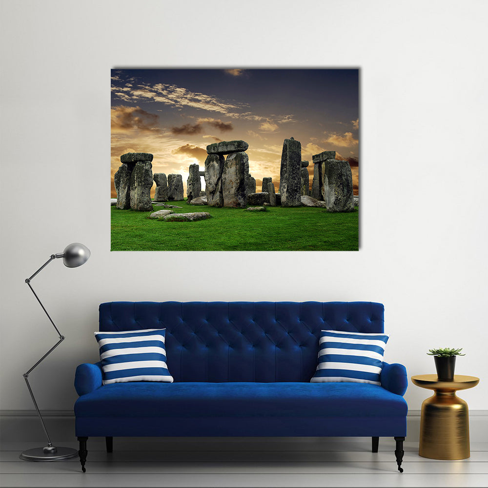 Stonehenge at Sunset Canvas Wall Art