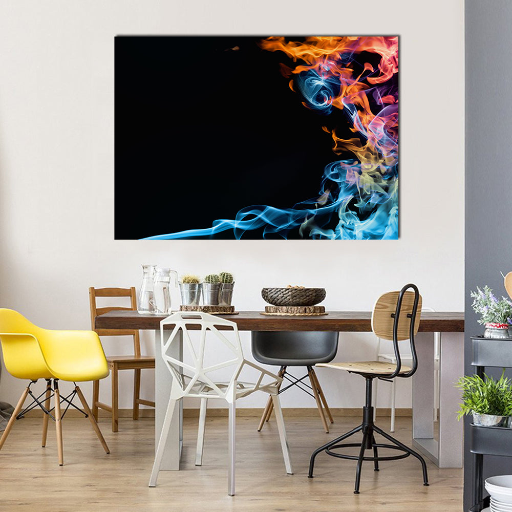 Fire And Smoke Abstract Canvas Wall Art