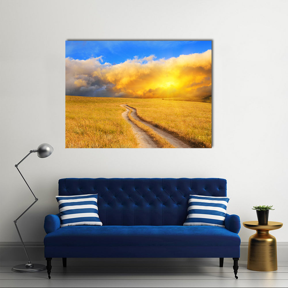 Sunrise Over the Meadow Canvas Wall Art
