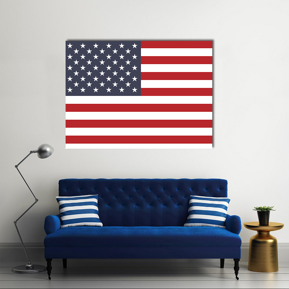 American Flag Geometric Canvas Wall Art