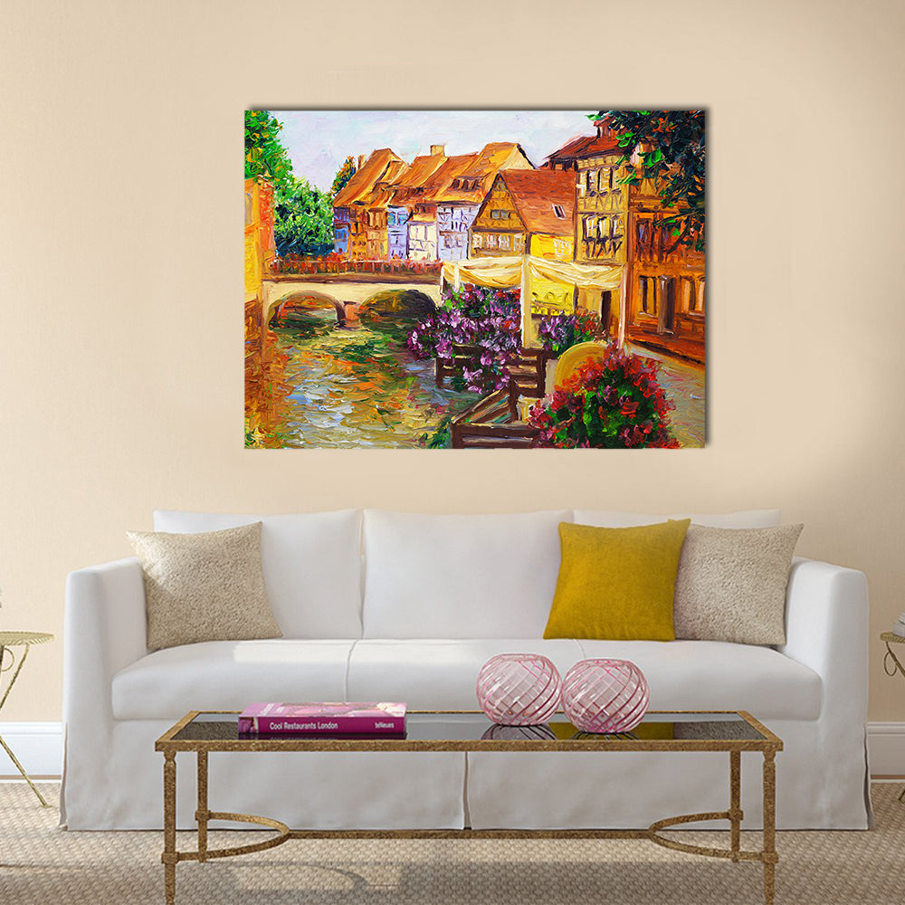 Venice Canal Oil Painting Canvas Wall Art