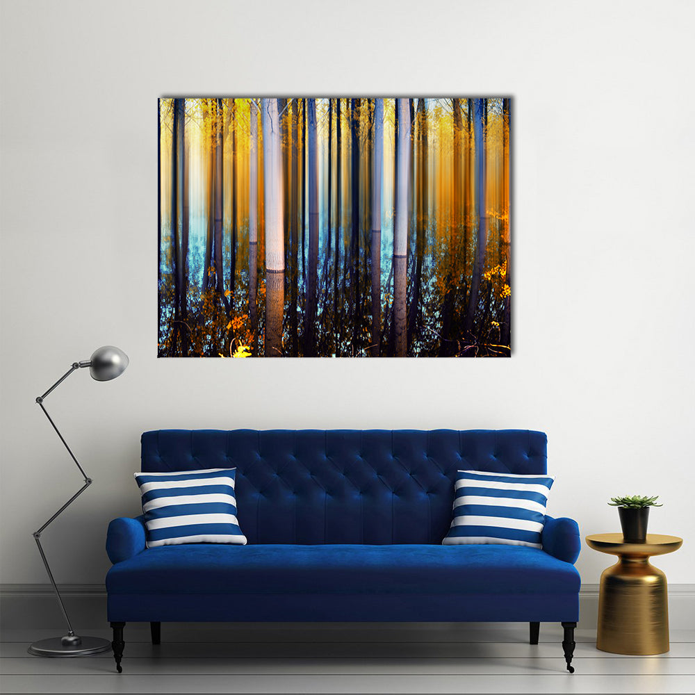 Forest In Autumn Abstract Canvas Wall Art