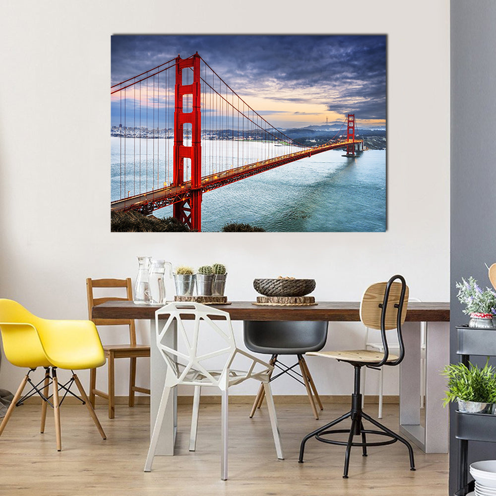 Golden Gate Bridge at Dusk Canvas Wall Art