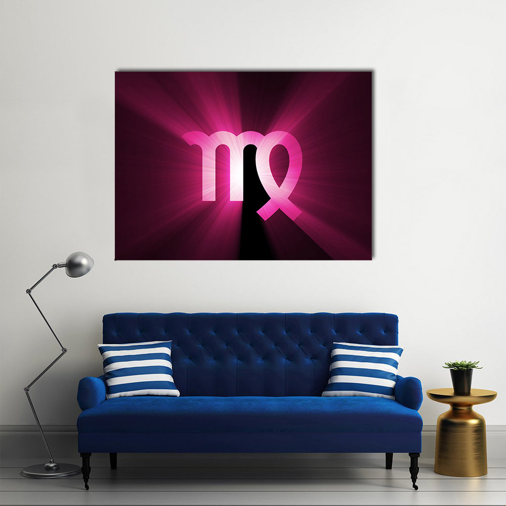 Radiant Virgo Zodiac Symbol Canvas Wall Art