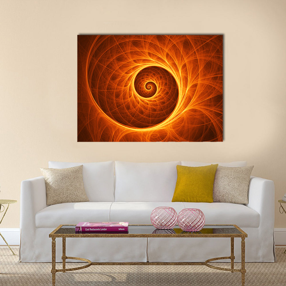 Fire Spiral Abstract Canvas Wall Art