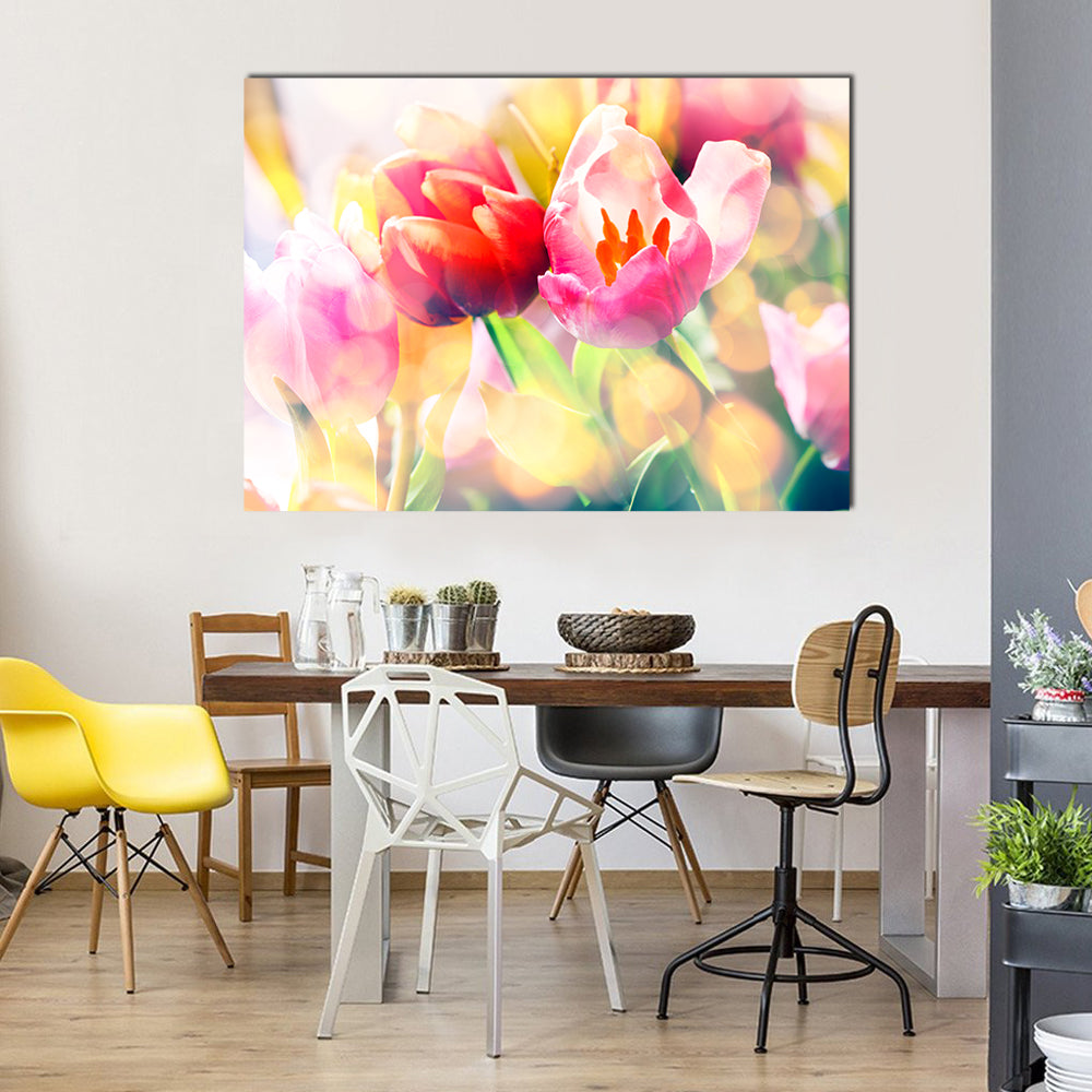 Colorful Spring Tulips Canvas Wall Art
