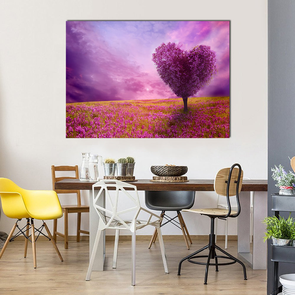Tree Of Love In Spring Canvas Wall Art