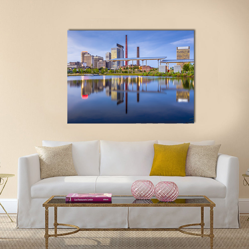 Alabama City Waterfront Skyline Canvas Wall Art