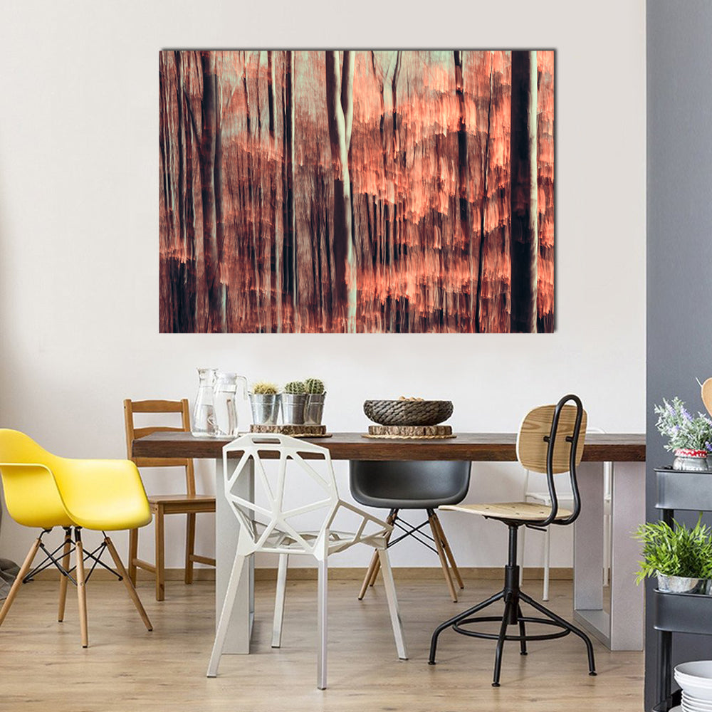 Autumnal Forest Motion Blur Canvas Wall Art